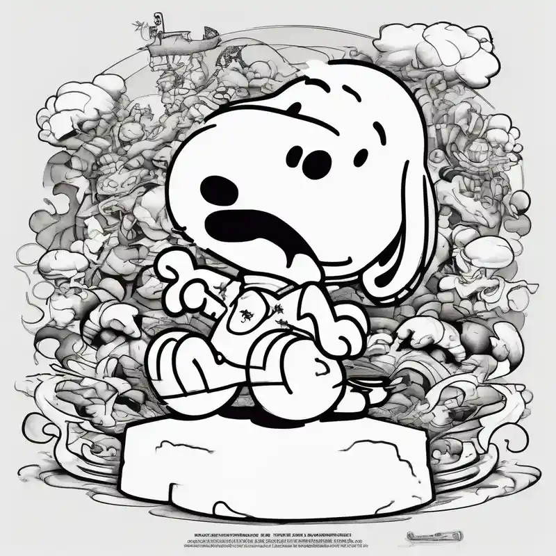 surreal style Snoopy Tattoo Ideas in 2025 about snoopy in a battle with Garfield and snoopy in a battle with Garfield