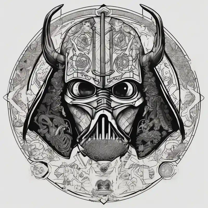 blackwork style Pokemon Tattoo Ideas in 2025 about Make an image that contains elements from Star Wars and Game of Thrones