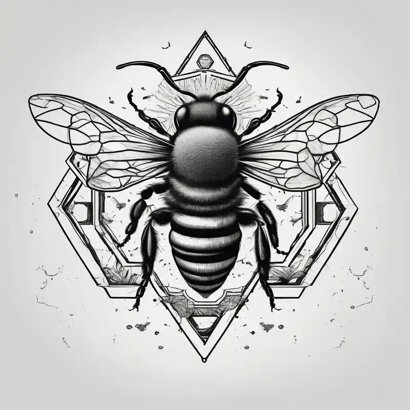 sketch style Stick and Poke Tattoo Kit Ideas in 2025 about a bee hive on a stick with bees around stick-and-poke and a bee hive on a stick with bees around stick-and-poke