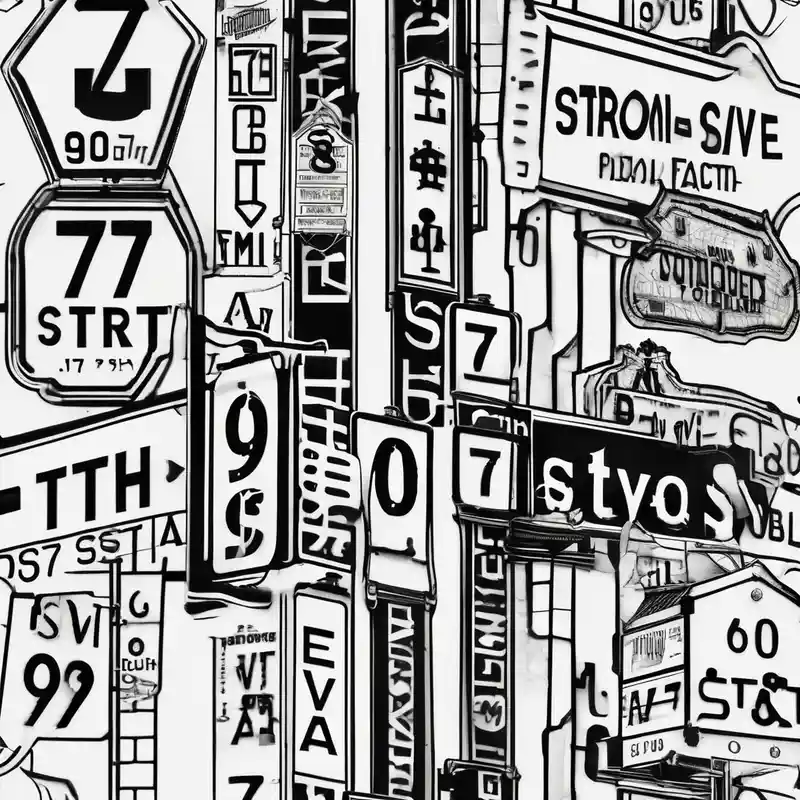 blackwork style Street Tattoo Designs in 2025 & free generation about 77th St 90th ave street signs and 77th St 90th ave street signs