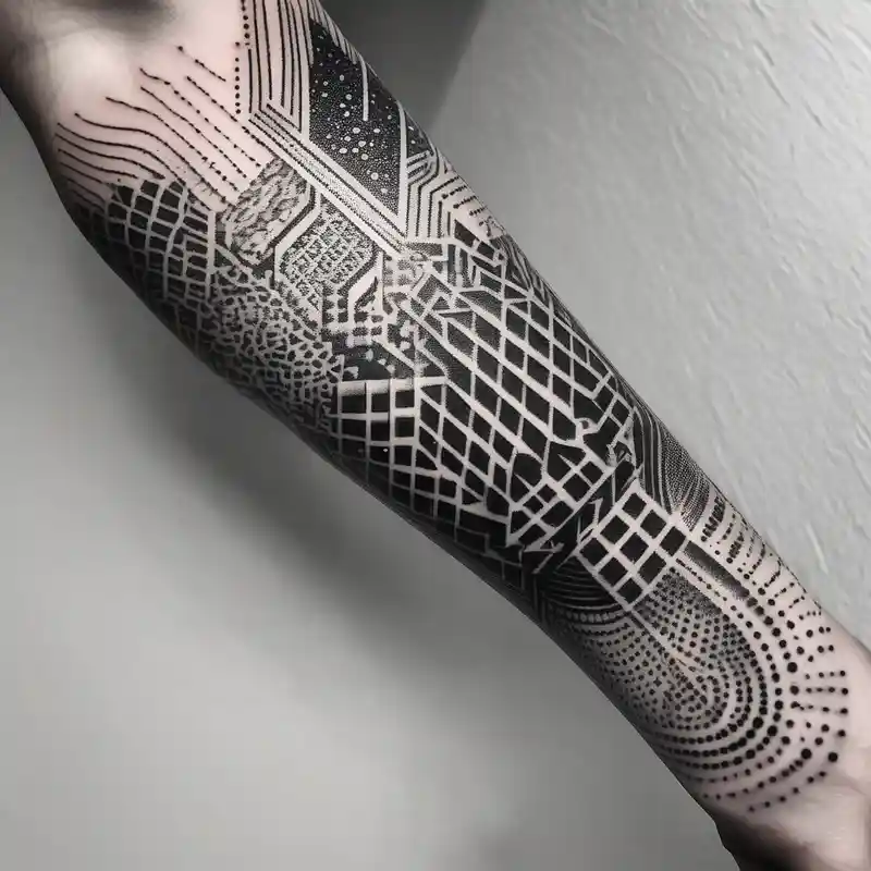 dotwork style 2025年の男性向けの喉のタトゥーアイデア about british and forearm tattoo