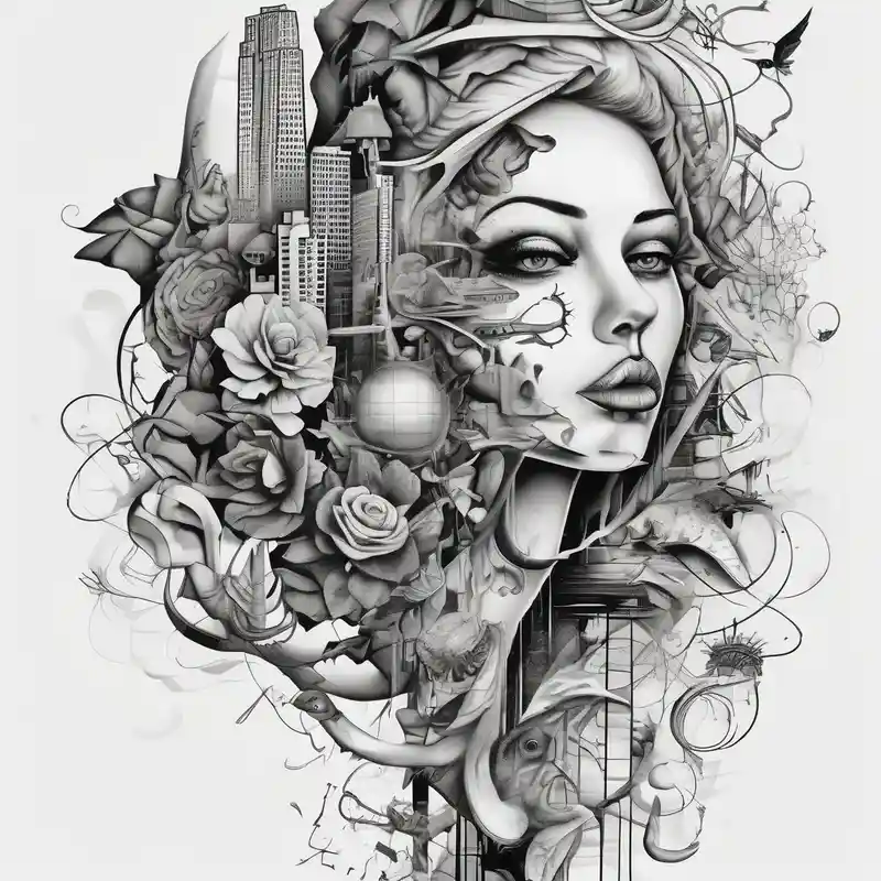 surreal style Ideas de tatuajes conmovedores en 2025 about new york and florida touching-new and new york and florida touching-new