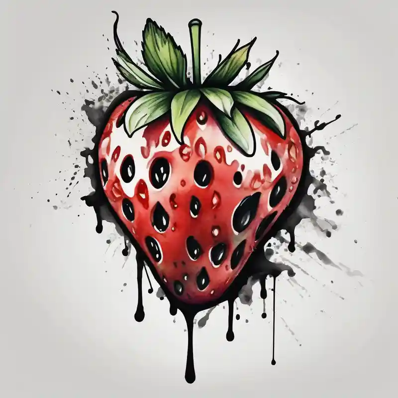 watercolor style Ideas de tatuajes conmovedores en 2025 about Single Strawberry new school touching-new and Single Strawberry new school touching-new