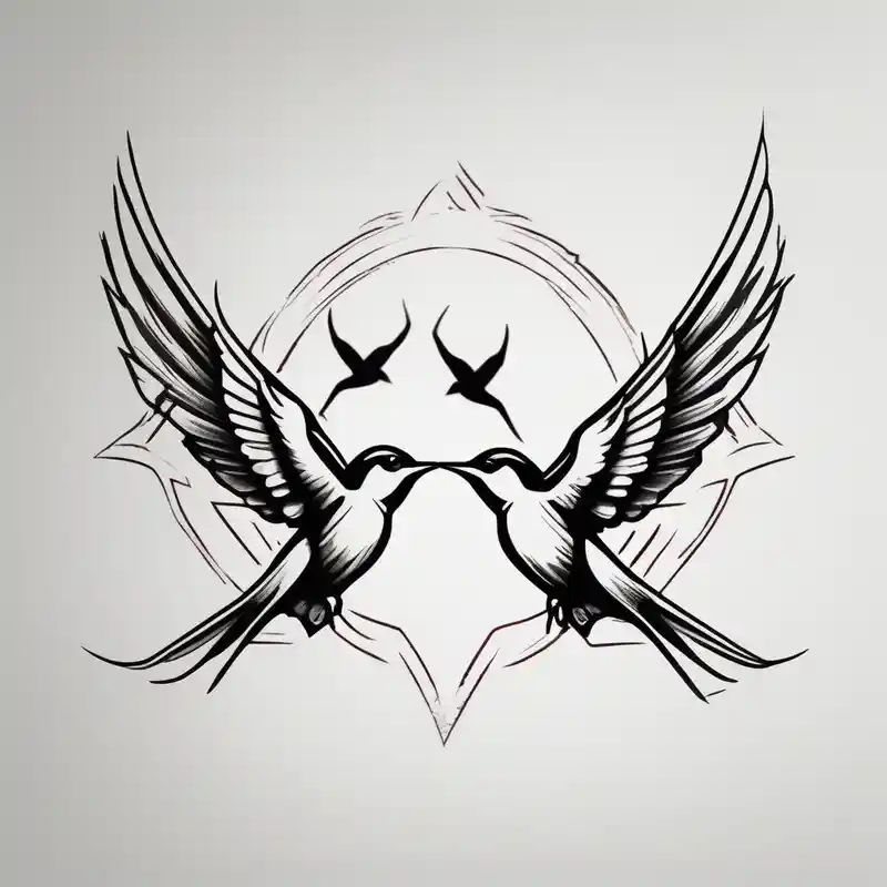 old school style Swallow Tattoo Ideas in 2025 about Design a forearm tattoo featuring a minimalist swallows in flight and symbolizing freedom and new beginnings touching-new