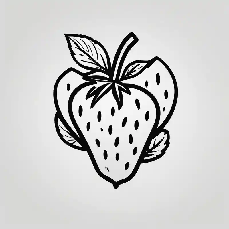 minimalist style Idées de tatouages touchants en 2025 about Single Strawberry new school touching-new and Single Strawberry new school touching-new