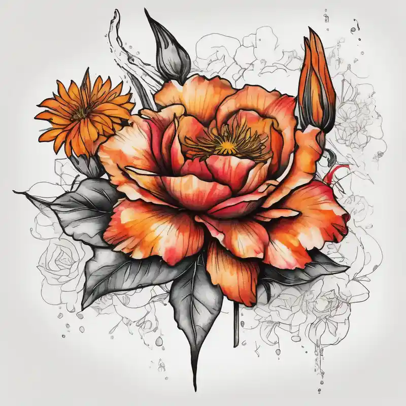 blackwork style Red Ink Tattoo Ideas in 2025 about a colorful and vibrant