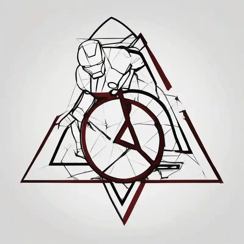 minimalist style Idées de tatouages de trois croix en 2025 about I want an ironman logo outlined with a triangle. off of the three points and i want the word adaptability and a swimmer