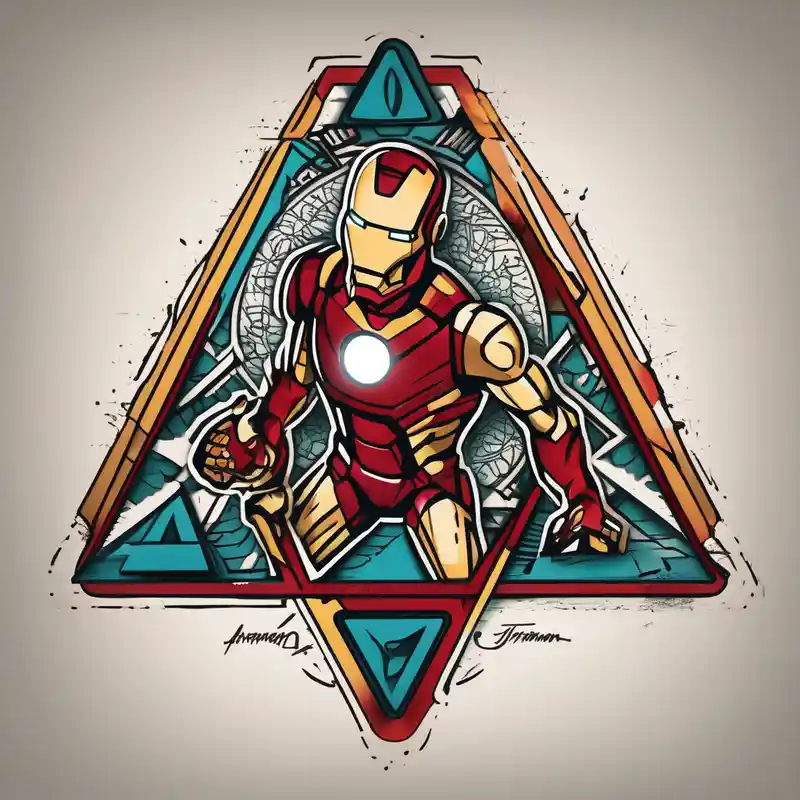 japanese style Triangle Tattoo Ideas in 2025 about I want an ironman triathlon logo outlined with a triangle. off of the three points and i want the word adaptability and a swimmer