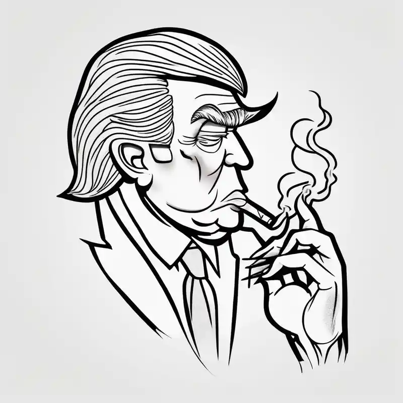 cartoon style Idées de tatouages Trump en 2025 about Smoking donald trump and Smoking donald trump