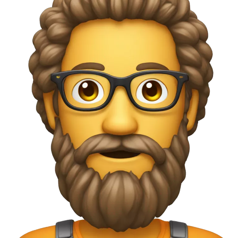 une Banane avec des lunettes est des cheveux orenge et une barbe orenge