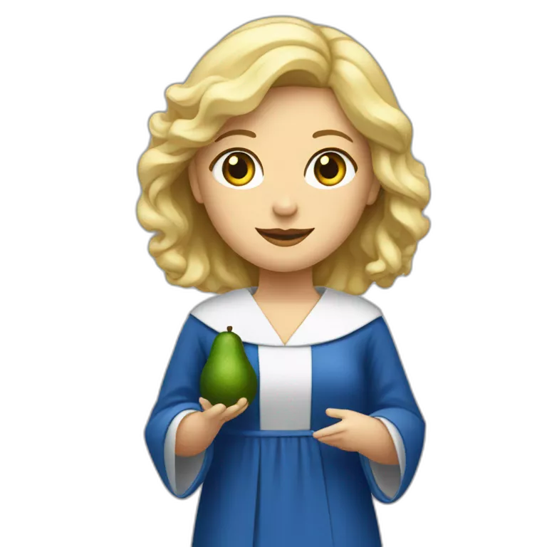 une femme blonde aux yeux bleus avec une robe d'avocate