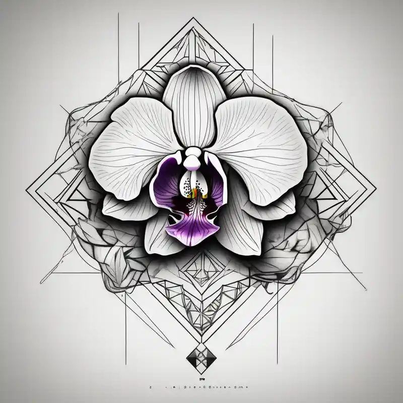 geometric style Ideas de tatuajes vaginales en 2025 about Orchid realistic with a mix with vagin vaginal and Orchid realistic with a mix with vagin vaginal