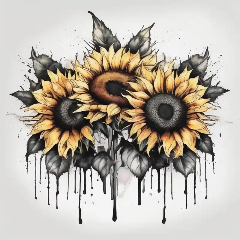 watercolor style 2025年のウェディングバンドタトゥーアイデア about band tattoo with two sunflowers on it wedding-band and band tattoo with two sunflowers on it wedding-band