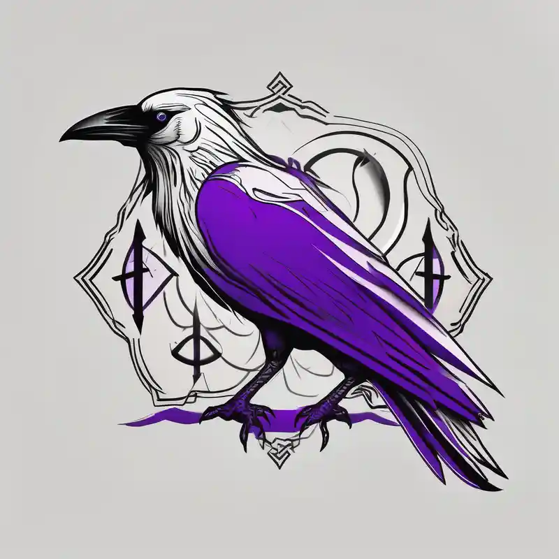 japanese style 2025年のタトゥーデザインアイデア213選 about A crow tattoo that incorporates a strip/band of purple somewhere in the design to represent dealing with domestic abuse. wedding-band and A crow tattoo that incorporates a strip/band of purple somewhere in the design to represent dealing with domestic abuse. wedding-band