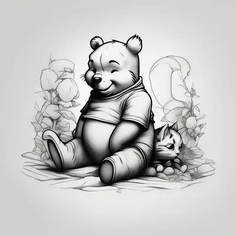 realistic style Winnie the Pooh Tattoo Ideas in 2025 about Winnie the pooh with a cat winnie-the-pooh and Winnie the pooh with a cat winnie-the-pooh