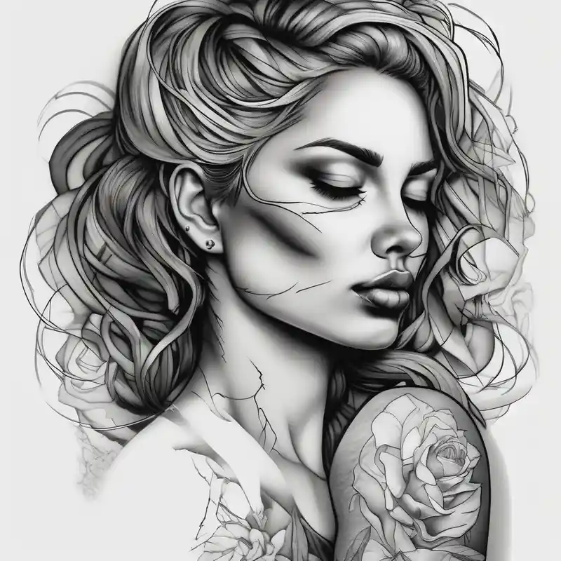 realistic style Tattoo with Women Tattoo Ideas in 2025 about Women holding her face tattoo wrist-for-women and Women holding her face tattoo wrist-for-women