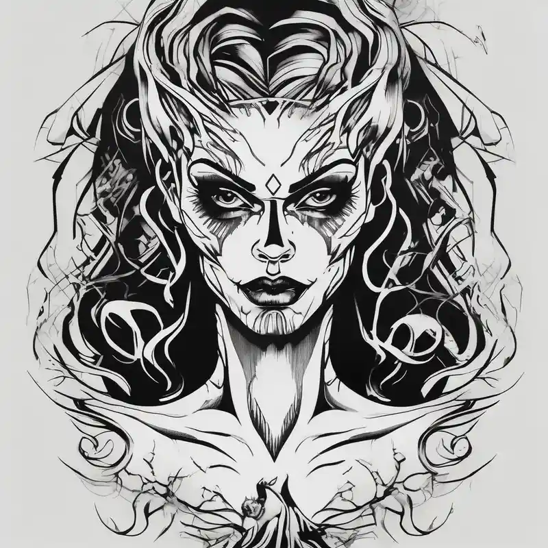 black and white style Ideas para tatuajes en el oído masculino en 2025 & Generar gratis about Scary women arm tattoo wrist-for-women and Scary women arm tattoo wrist-for-women