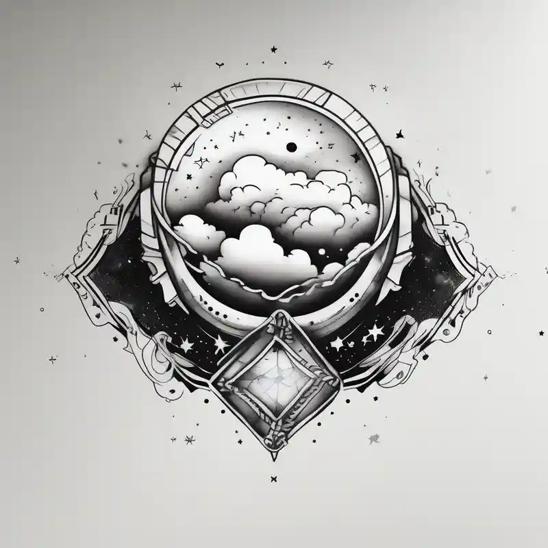 black and white style Tattoo with Women Tattoo Ideas in 2025 about A wrist tattoo in a format of a cloud with the bracelet orientation and inside of this cloud I want galaxy stars and planets wrist-for-women and A wrist tattoo in a format of a cloud with the bracelet orientation and inside of this cloud I want galaxy stars and planets wrist-for-women