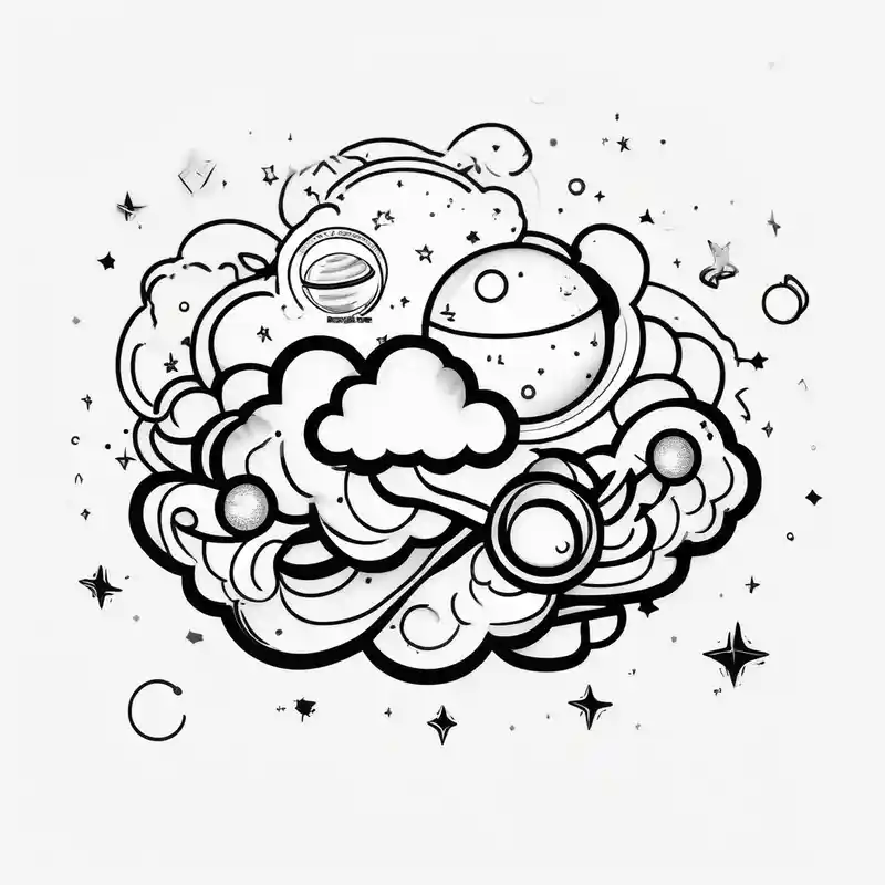 cartoon style Galaxy Tattoo Ideas in 2025 about A wrist tattoo in a format of a cloud with the bracelet orientation and inside of this cloud I want galaxy stars and planets wrist-for-women and A wrist tattoo in a format of a cloud with the bracelet orientation and inside of this cloud I want galaxy stars and planets wrist-for-women